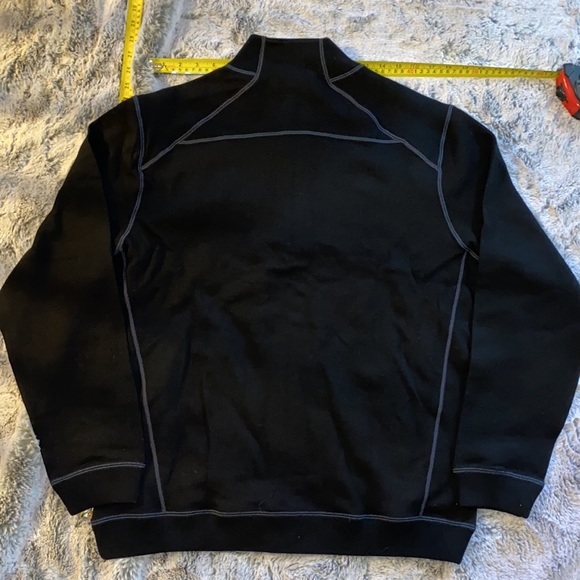 NWT Kirkland Signature Men’s Size Large Full Zip Sweater Charcoal/Red - Picture 2 of 4